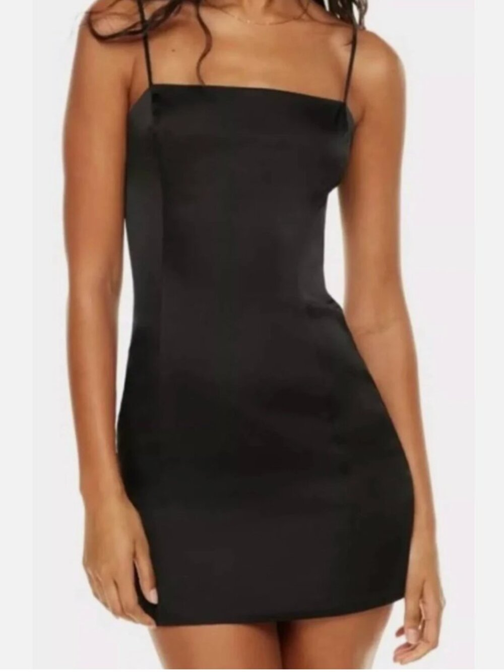 NEW Aritzia Sunday Best Black Shimmer Mini Dress Square Neck Size 8 NWT